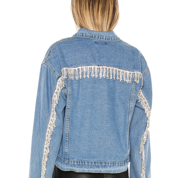 Superdown Raya Rhinestone fringe Jacket M - Picture 4 of 5